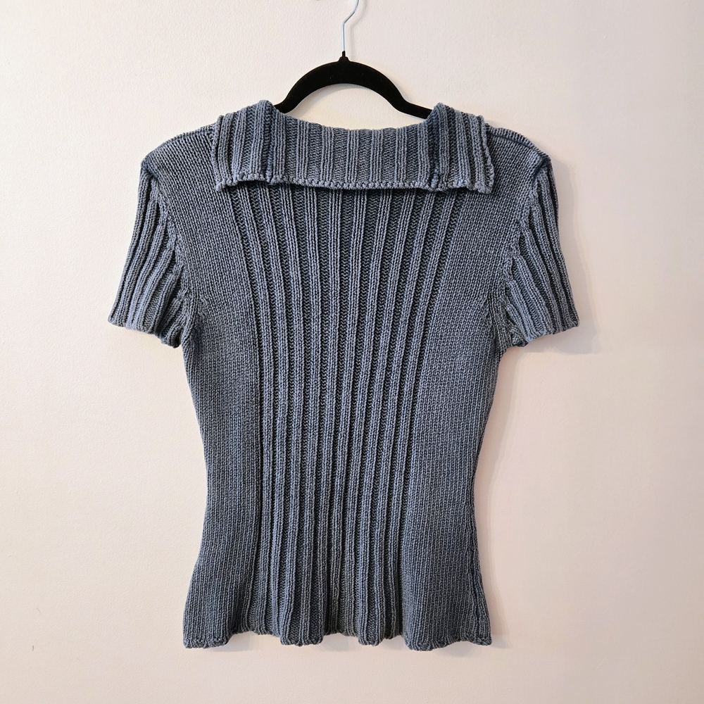 RUDSAK Short Sleeve Knit Hooded Tee in Slate Blue - Picture 2 of 6